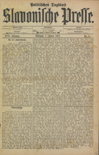 Slavonische Presse, 1902