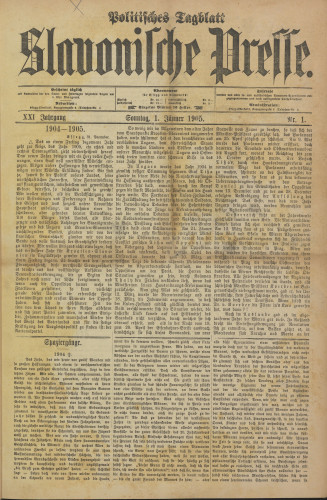 Slavonische Presse, 1905