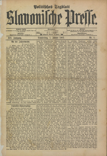 Slavonische Presse, 1903