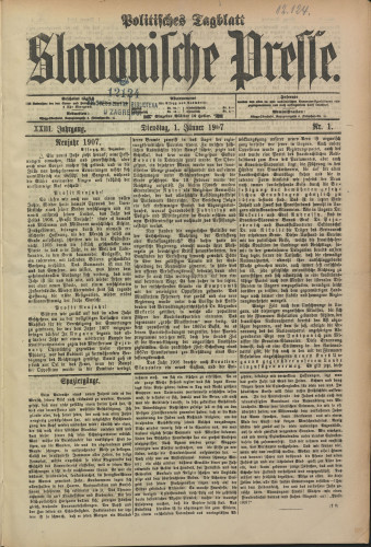 Slavonische Presse, 1907