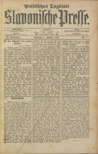Slavonische Presse, 1911