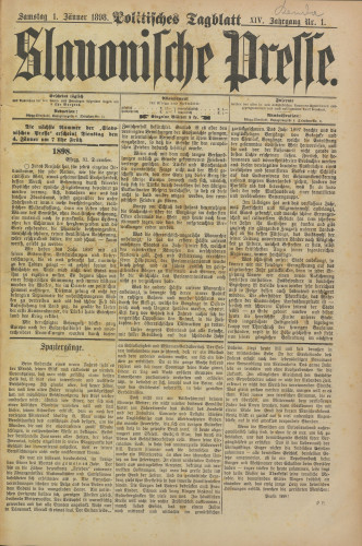 Slavonische Presse, 1898
