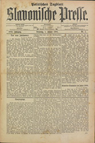 Slavonische Presse, 1901
