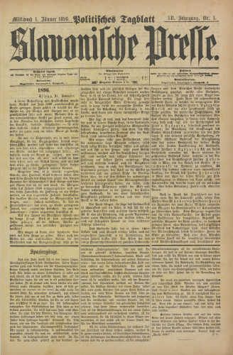 Slavonische Presse, 1896
