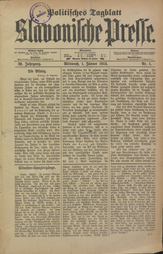 Slavonische Presse, 1913