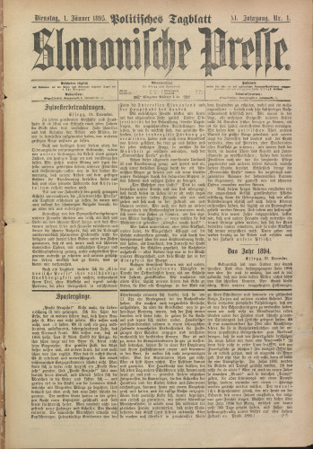 Slavonische Presse, 1895