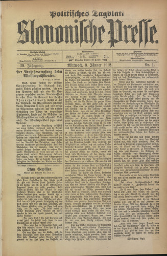 Slavonische Presse, 1912